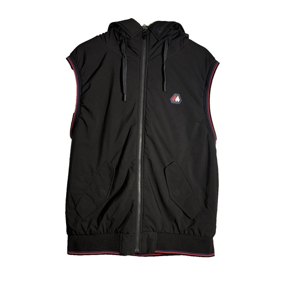 Marwin Sports Other - Marwin Sports Men Vest Large L Black Full Zip Hooded Sleeveless Gilet Pockets
